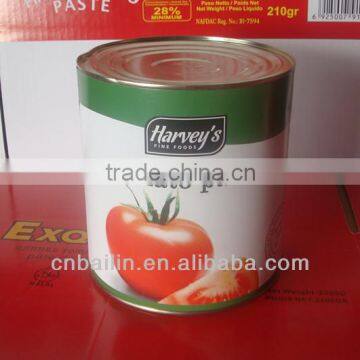 Tomato paste with paper label tin 3kg 28-30% brix,3000gx6tins