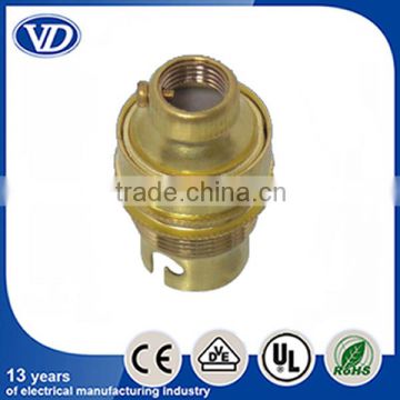 Brass or copper B15 lampholder socket for ceiling rose