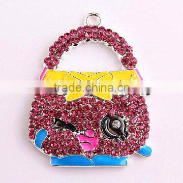 Top Quality fashion cheap silver alloy rhinestone cartoon character large crystal pendants for kids jewelry making!