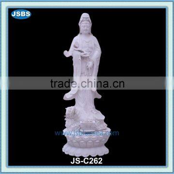 large outdoor decorative white marble Kwan Yin Statue