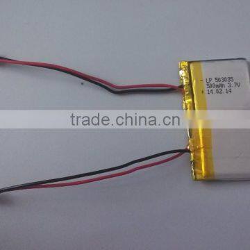 Rechargeable Lithium Polymer Battery 503035 500mAh 3.7V