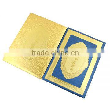 Factory direct price cheaper gold presentation pu diploma certificate holders a4 certificate frame folder with gold printing