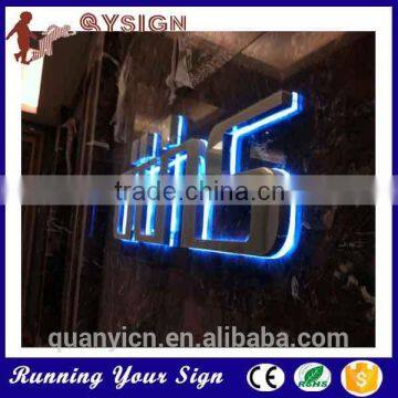 waterproof halo lit brushed stainless steel led letters