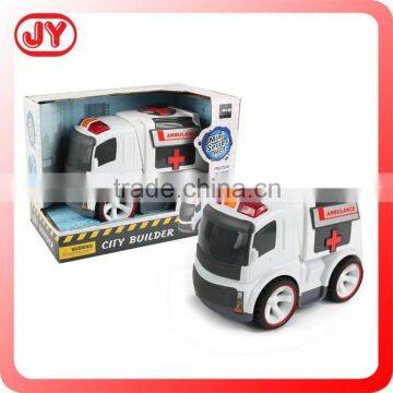 Plastic friction ambulance car toy