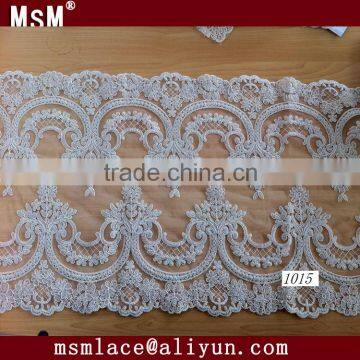 2015 new design Corded bridal mesh lace/corded tulle lace