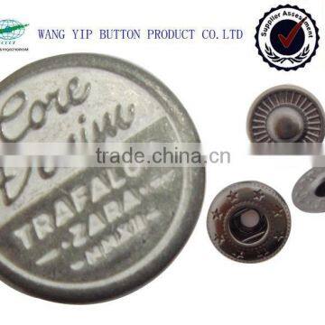 12mm 2014 hot sale metal brass press button 4 part snap button