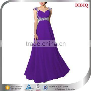 elegant chiffon evening dresses flowy bead design evening dress long corset a-line wedding dress princess                        
                                                Quality Choice