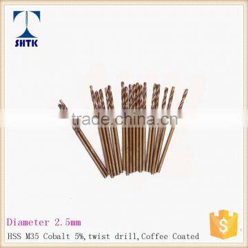 HSS M35 Cobalt Drill Bit , Dia 2.5mm, Fully Ground Twist Drill photo-2