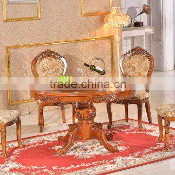 Foshan furniture solid round wooden dinning table set