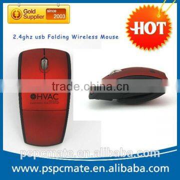 2.4ghz usb folding wireless mouse folding arc mouse wireless with customized logo and mini usb receiver for Mac