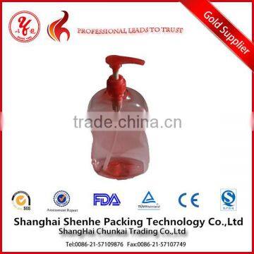 Transparent pump empty plastic bottles