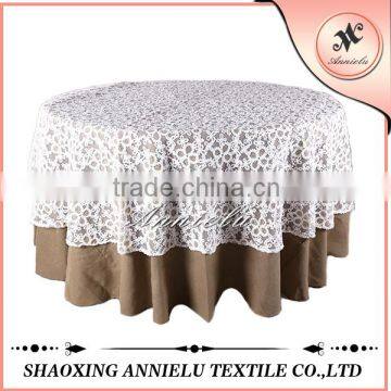 72" fancy white embroidery decorative table cover