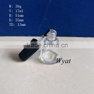 wholesale cone 15ml gel glass nail polish bottle with brush cap