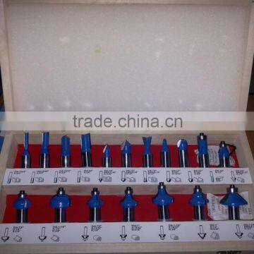 TC-018A 18PCS Carbide Tiped Half Inch Shank Router Bit Set For Woodworking