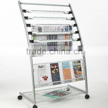 Outdoor Moveable Metal Newspaper Display Rack