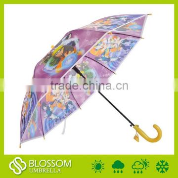 Wholesale outdoor small market umbrellas with black coated shaft