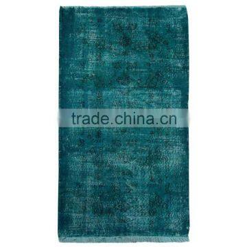 Handmade Turkish Carpet - Turquoise Over-dyed Rug (6,6 x 3,4 feet)