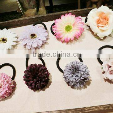 Artificial Flower Hair Rope,Rose Flower Elastic Hair Band,Hawaii Boho Flower Hair Tie photo-4