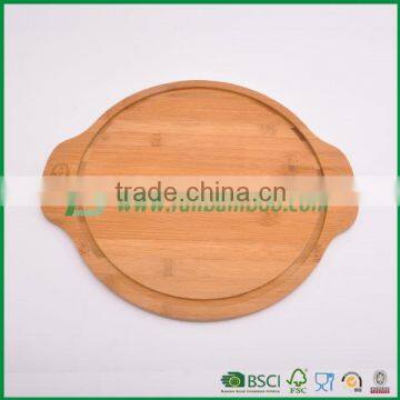 Round cheese serving board in bamboo