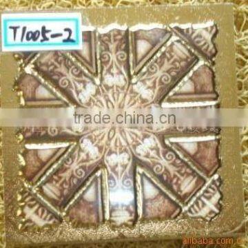 Gold plating unique ceramic decorative bar tiles 73x73