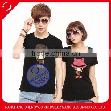 Fashion design printed love couple t shirts for women and men