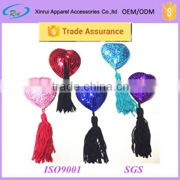 sexy sequin braless different color nipple cover pasties breast tassel