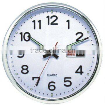 plastic decorative wall mounted clock, round clock with day display