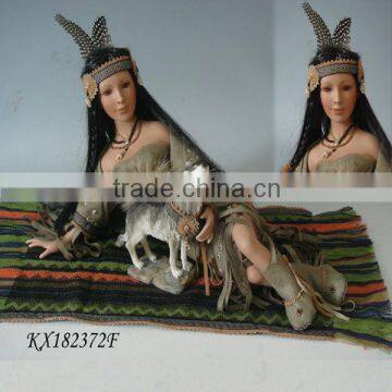 Ceramic indian doll for christmas gift 18 inch indian toys and dolls