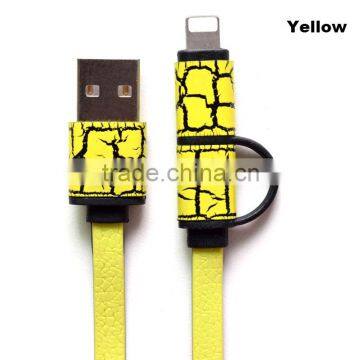 2016 new design quick charge usb 3.0 cable double sided mini braided usb cable