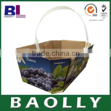 Popular fashion design of corrugated boxes with white plastic handle