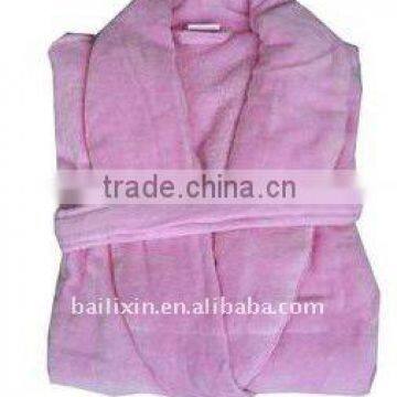 100% cotton velvet bathrobe