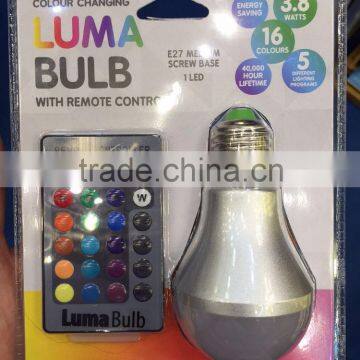 E27 4W Multi Color RGB LED Lights Changeable Color Bulb photo-6