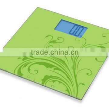 bath scale with big LCD display blue backlight and with 300X300mm glass platform