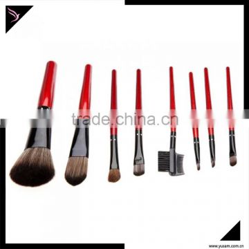 Red personalized makeup brush set with high quality PU bag