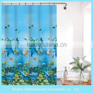 New Ocean World designs Sea creatures PEVA shower curtain