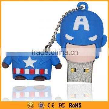 New 16GB 64GB Cartoon Animal Captain America USB Flash Drive