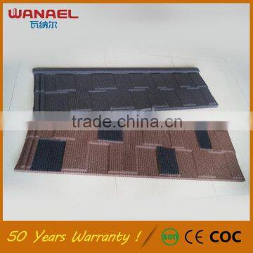 Wanael Shingle Anti-fading usa Villa Color Stone Coated Metal Roof Tile for Sale