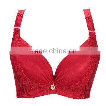 Women's Retro Breast Lift Thin Cup Plus Size Lace Bra photo-5