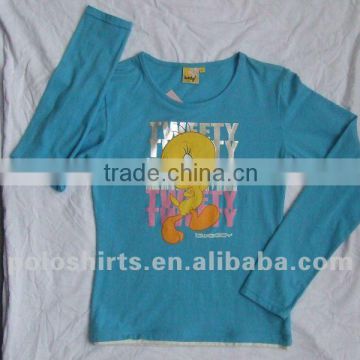 2012 ladies long sleeve cotton t-shirts