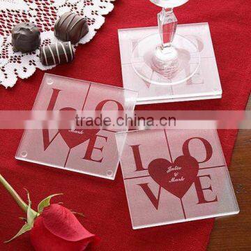 Wholesale beer blank glass place mats coaster glass coaster for wedding favors