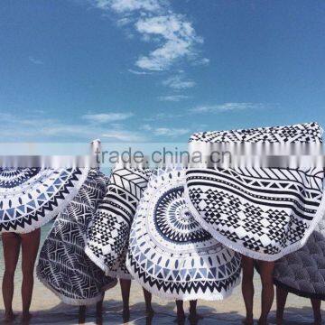 Wholesale Custom Printed Round Shape Aztec Beach Towel