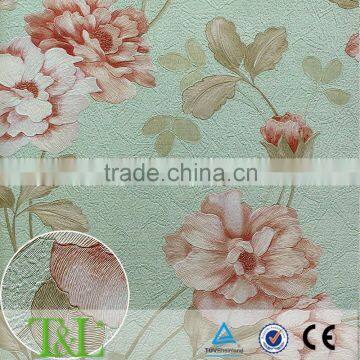 Pvc light blue beautiful flower wallpapers