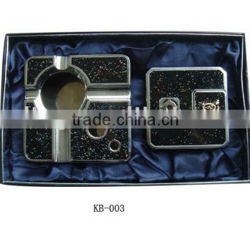 top-grade metal gift set lighter and ashtray