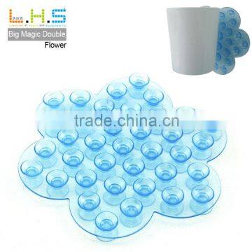 Flower shaped Magic Double Sided Vacuum Glass Sucker