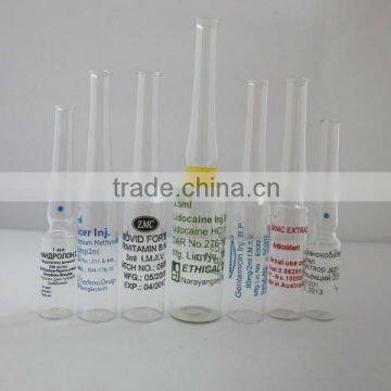 10ml pharmaceutical printed clear glass ampoule