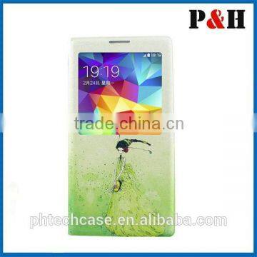 For Samsung GALAXY 9600 S5 Lovely Pattern Leather Case/Flip Wallet Colored Drawing Leather Case for Galaxy I9600 S5 photo-3