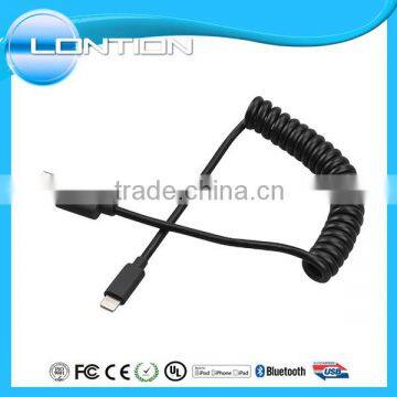 Factory offer flexible spring coiled cord mfi usb cable for smartphones
