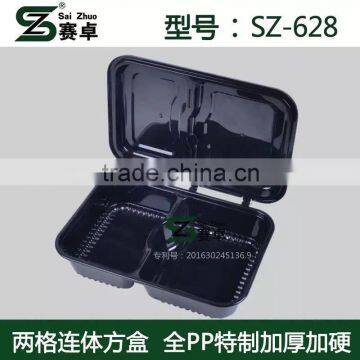 black disposable food container with hinged lid microwave safe, BPA free, FDA approval
