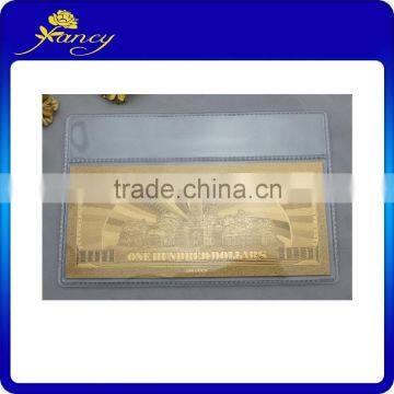 24K gold foil banknotes dollar 100 with pvc bag