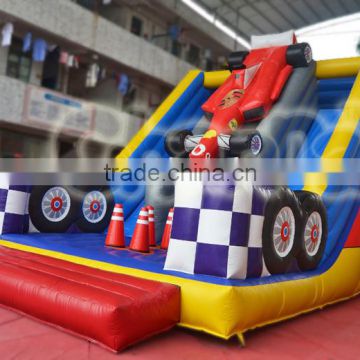 New design giant inflatable car design dry slide